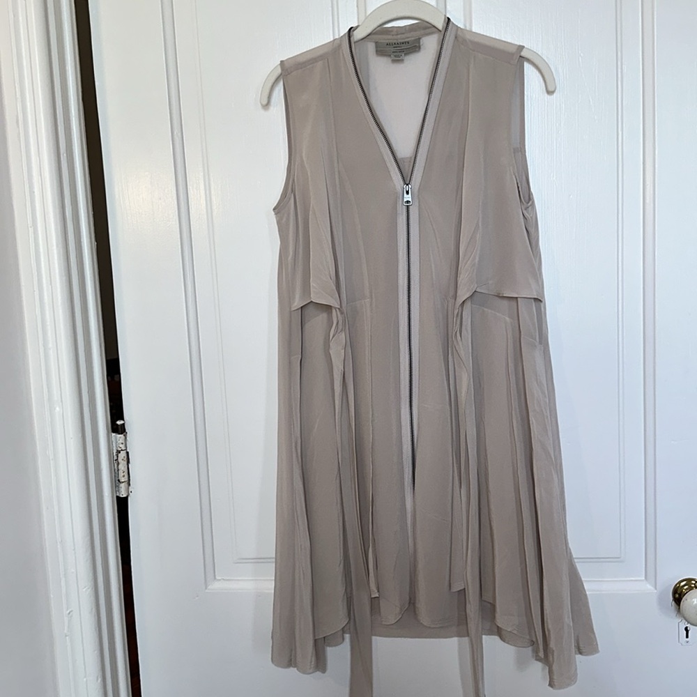 AllSaints 100% Silk Jayda Zipper Dress